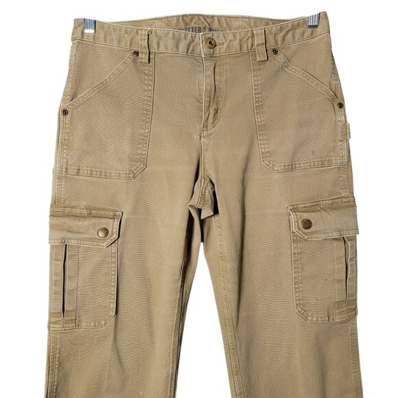 Duluth Womens Tan Curvesetter Waistband Pants 8x33 Carpenter Work Cargo Outdoor - Picture 2 of 12